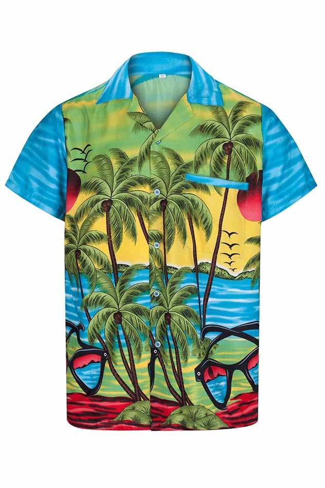 Men's Light Blue Hawaiian Shirt - Hawaiian Shirts Online