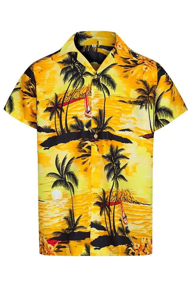 Yellow Palm Print Hawaiian Shirt – Hawaiian Shirts Online