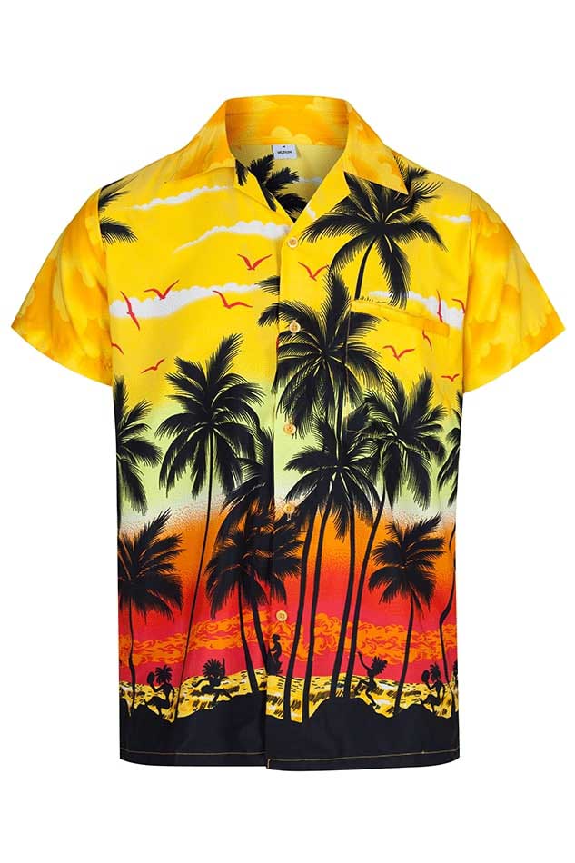 Men's Yellow Sunset Hawaiian Shirt's - Hawaiian Shirts Online