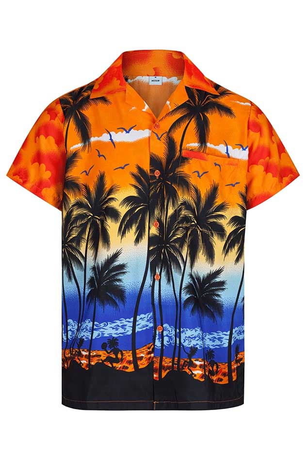 Men’s Orange Sunset Hawaiian Shirt - Hawaiian Shirts Online