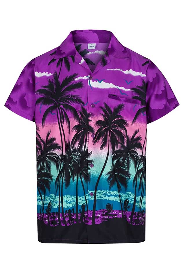 Men’s Purple Hawaiian Shirt - Hawaiian Shirts Online